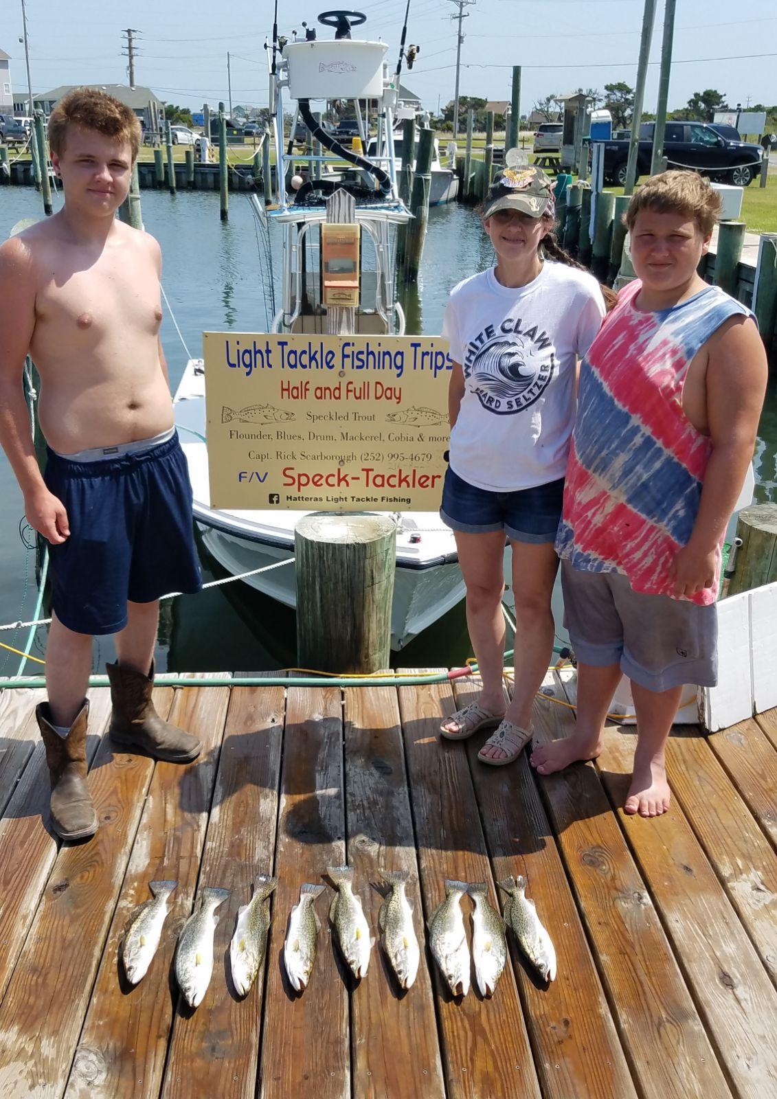 Speck-Tackler Fishing Teach's Lair Hatteras Inshore Charters Teach's Lair Marina