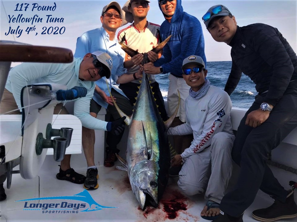 Longer Days 117 pound Yellowfin Tuna Teach's Lair